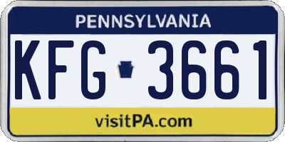 PA license plate KFG3661