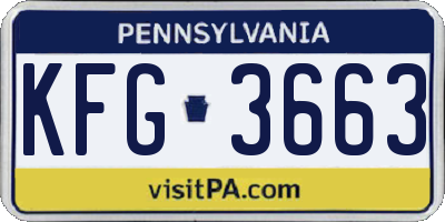 PA license plate KFG3663