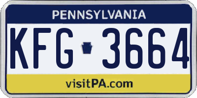 PA license plate KFG3664