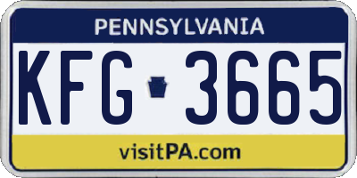 PA license plate KFG3665