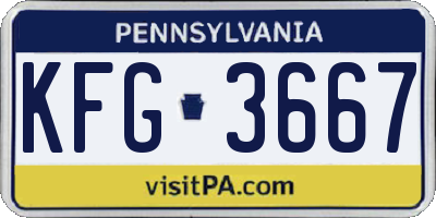 PA license plate KFG3667