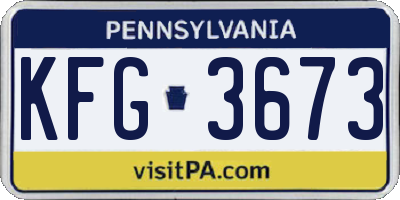 PA license plate KFG3673