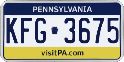 PA license plate KFG3675