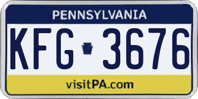 PA license plate KFG3676