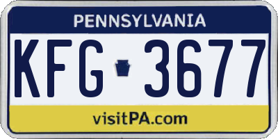 PA license plate KFG3677