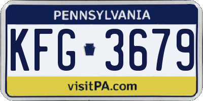 PA license plate KFG3679