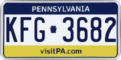 PA license plate KFG3682
