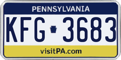 PA license plate KFG3683