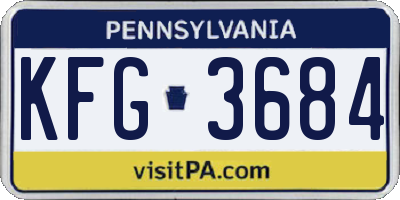 PA license plate KFG3684