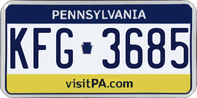 PA license plate KFG3685