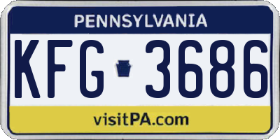 PA license plate KFG3686