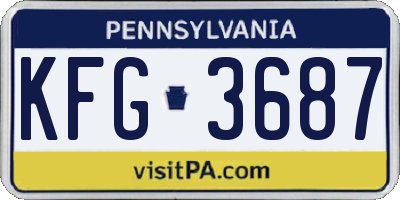 PA license plate KFG3687
