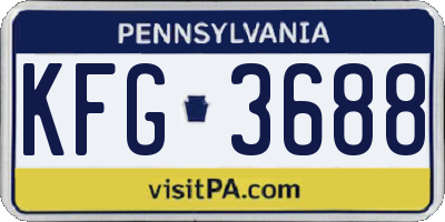 PA license plate KFG3688