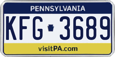 PA license plate KFG3689