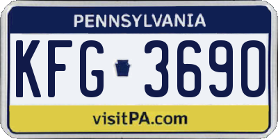 PA license plate KFG3690