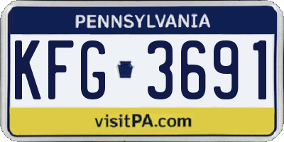 PA license plate KFG3691