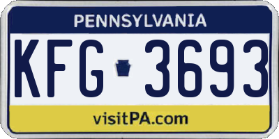 PA license plate KFG3693