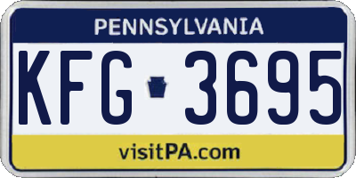 PA license plate KFG3695