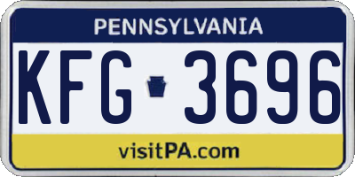 PA license plate KFG3696