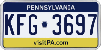 PA license plate KFG3697