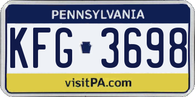 PA license plate KFG3698