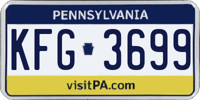 PA license plate KFG3699