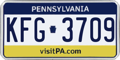 PA license plate KFG3709
