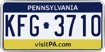 PA license plate KFG3710