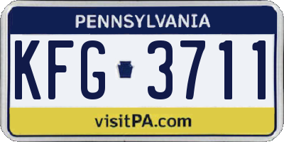 PA license plate KFG3711