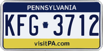 PA license plate KFG3712
