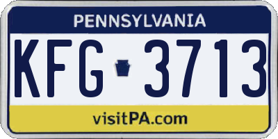 PA license plate KFG3713