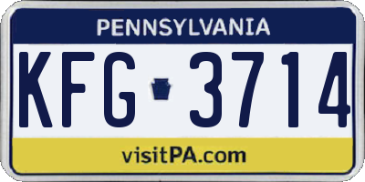 PA license plate KFG3714