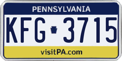 PA license plate KFG3715