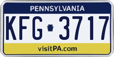 PA license plate KFG3717