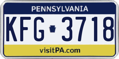 PA license plate KFG3718