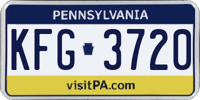PA license plate KFG3720