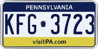 PA license plate KFG3723