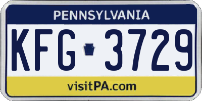 PA license plate KFG3729
