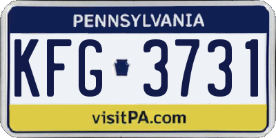 PA license plate KFG3731
