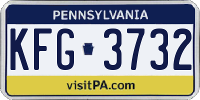 PA license plate KFG3732