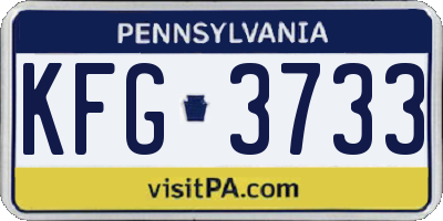 PA license plate KFG3733
