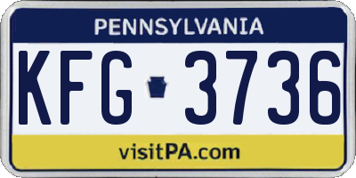 PA license plate KFG3736