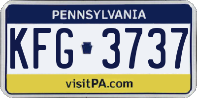 PA license plate KFG3737