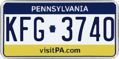 PA license plate KFG3740