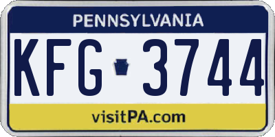 PA license plate KFG3744