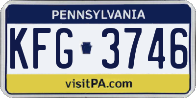 PA license plate KFG3746