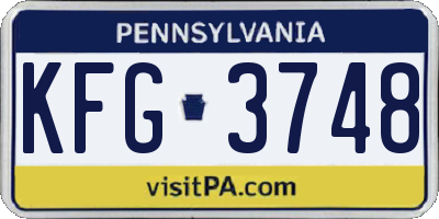PA license plate KFG3748