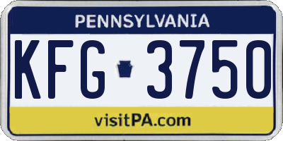 PA license plate KFG3750