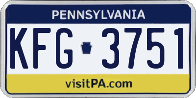 PA license plate KFG3751