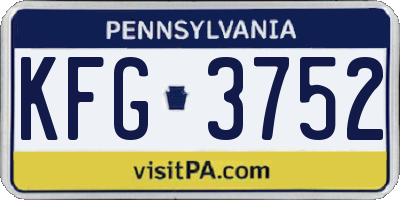 PA license plate KFG3752